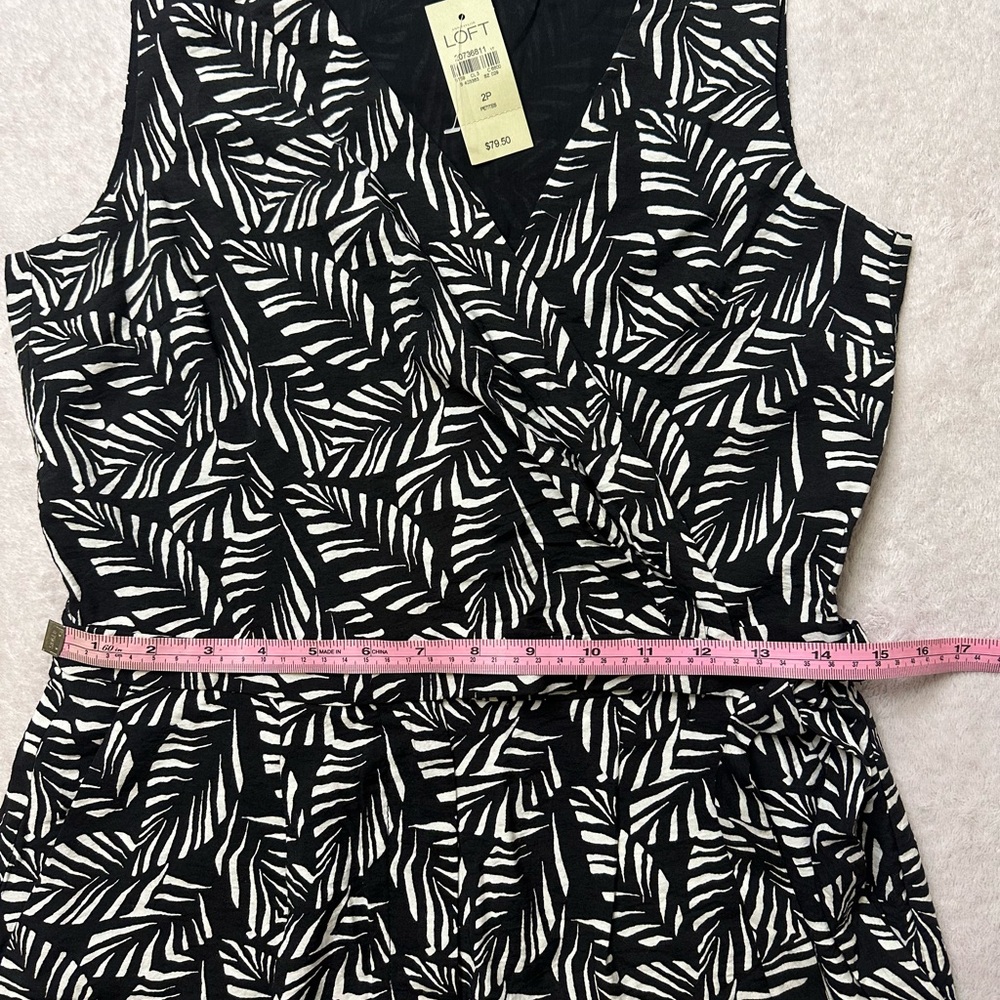LOFT Black and White Sleeveless V-Neck Midi Sundress - Picture 7 of 13